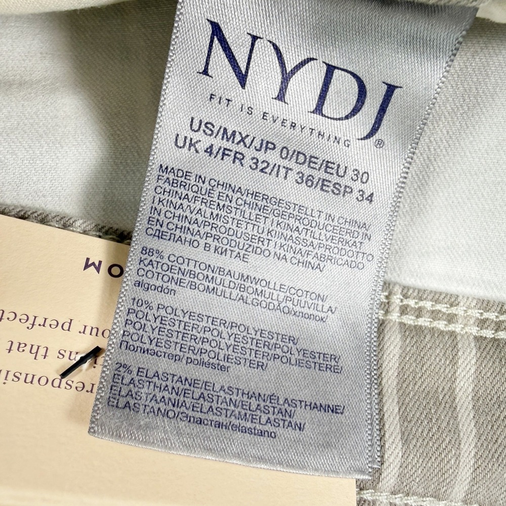 Nydj Mona Wide Leg Striped Denim Jeans Size 0 Ankle Length‎ NEW - Picture 5 of 9